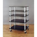 Vti Manufacturing VTI Manufacturing AR405SB 4 Silver Poles 5 Black Shelves With Caster AV Stand AR405SB